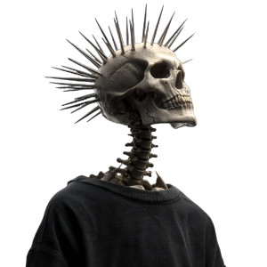 Spiked Skeleton Vinyl Car Decal Sticker – Waterproof & UV-Resistant 8"