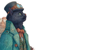 Steampunk Aristocat Vinyl Car Decal Sticker – Waterproof & UV-Resistant 8"