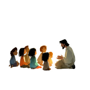 Children With Jesus Vinyl Car Decal Sticker – Waterproof & UV-Resistant 8"