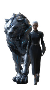 Mechanical Lion Guardian Vinyl Car Decal Sticker – Waterproof & UV-Resistant 8"