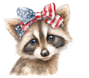 Patriotic Raccoon V8 Vinyl Car Decal Sticker – Waterproof & UV-Resistant 8"