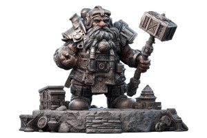 Fantasy Dwarf Blacksmith Vinyl Car Decal Sticker – Waterproof & UV-Resistant 8"