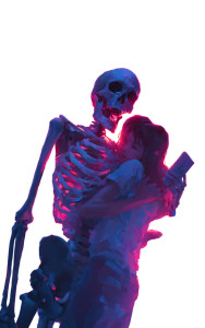 Horror Skeleton Hug Vinyl Car Decal Sticker – Waterproof & UV-Resistant 8"