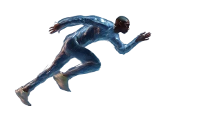 Futuristic Blue Athlete Vinyl Car Decal Sticker – Waterproof & UV-Resistant 8"