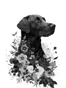 Floral Labrador Vinyl Car Decal Sticker – Waterproof & UV-Resistant 8"