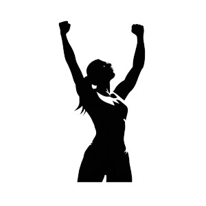 Victorious Woman Silhouette Vinyl Car Decal Sticker – Waterproof & UV-Resistant 8"