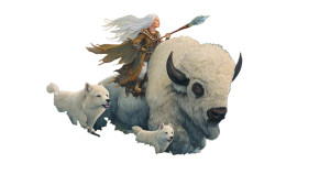 Scandinavian Shamanic Woman Vinyl Car Decal Sticker – Waterproof & UV-Resistant 8"