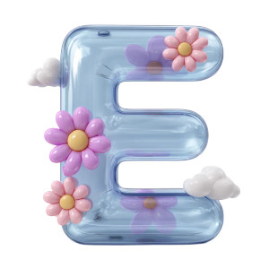 Inflatable Letter E Vinyl Car Decal Sticker – Waterproof & UV-Resistant 8"