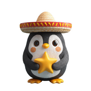 Penguin In Hat V2 Vinyl Car Decal Sticker – Waterproof & UV-Resistant 8"