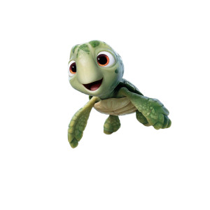 Happy Baby Turtle Vinyl Car Decal Sticker – Waterproof & UV-Resistant 8"