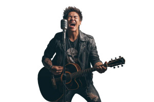 Rebellious Rock Singer Vinyl Car Decal Sticker – Waterproof & UV-Resistant 8" Rebellious Rock Singer Vinyl Car Decal Sticker – Waterproof & UV-Resistant 8"