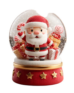 Festive Santa Snow Globe Vinyl Car Decal Sticker – Waterproof & UV-Resistant 8"