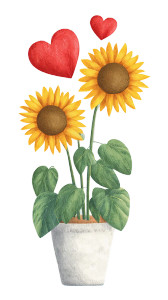 Hearts And Sunflowers Vinyl Car Decal Sticker – Waterproof & UV-Resistant 8"