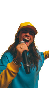 Young Singer Performing V2 Vinyl Car Decal Sticker – Waterproof & UV-Resistant 8"