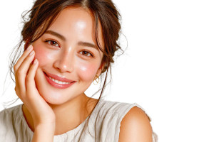 Cheerful Japanese Woman V3 Vinyl Car Decal Sticker – Waterproof & UV-Resistant 8"