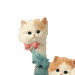 Fluffy Kittens Pattern Vinyl Car Decal Sticker – Waterproof & UV-Resistant 8"