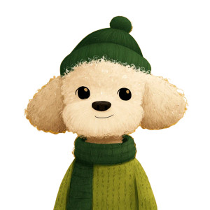 Cartoon Poodle Vinyl Car Decal Sticker – Waterproof & UV-Resistant 8"