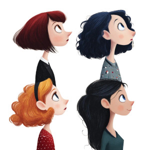 Whimsical Female Portraits V2 Vinyl Car Decal Sticker – Waterproof & UV-Resistant 8"