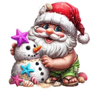 Summer Santa Vinyl Car Decal Sticker – Waterproof & UV-Resistant 8" Summer Santa Vinyl Car Decal Sticker – Waterproof & UV-Resistant 8"