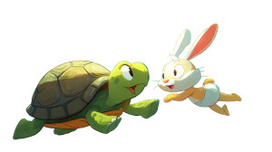 Turtle Vs Rabbit Race Vinyl Car Decal Sticker – Waterproof & UV-Resistant 8"