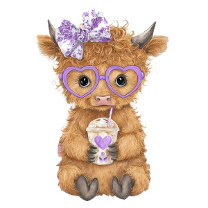 Charming Highland Cow Vinyl Car Decal Sticker – Waterproof & UV-Resistant 8"