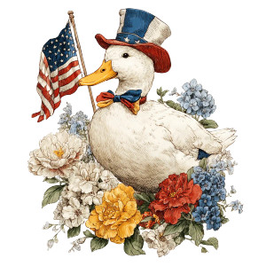 Patriotic Duck V2 Vinyl Car Decal Sticker – Waterproof & UV-Resistant 8"