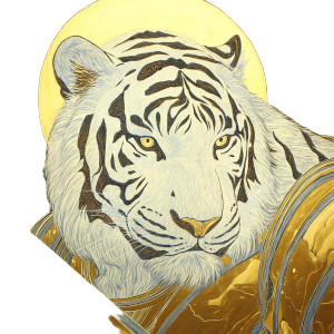 Divine Armored Tiger Vinyl Car Decal Sticker – Waterproof & UV-Resistant 8"