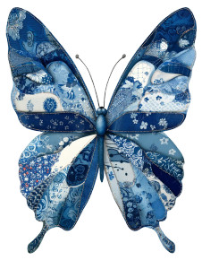 Patchwork Butterfly Vinyl Car Decal Sticker – Waterproof & UV-Resistant 8"