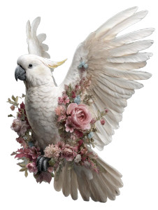 Floral Cockatoo Pose Vinyl Car Decal Sticker – Waterproof & UV-Resistant 8"