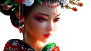 Elegant Geisha Portrait V3 Vinyl Car Decal Sticker – Waterproof & UV-Resistant 8"