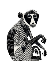 Minimalistic Monkey V2 Vinyl Car Decal Sticker – Waterproof & UV-Resistant 8"