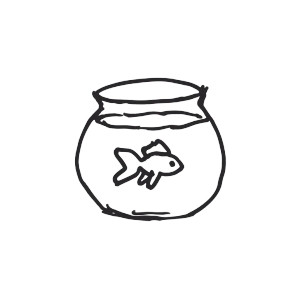 Simple Goldfish Sketch Vinyl Car Decal Sticker – Waterproof & UV-Resistant 8"