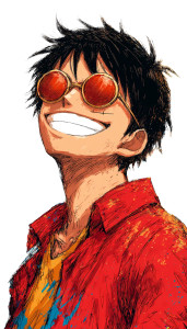 Luffy Anime Portrait Vinyl Car Decal Sticker – Waterproof & UV-Resistant 8"
