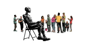 Confident Robot Leader Vinyl Car Decal Sticker – Waterproof & UV-Resistant 8"