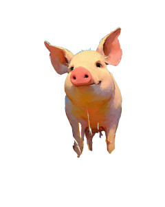 Farm Pig Illustration Vinyl Car Decal Sticker – Waterproof & UV-Resistant 8"