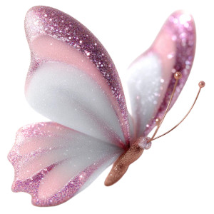 Pink Flying Butterfly Vinyl Car Decal Sticker – Waterproof & UV-Resistant 8"