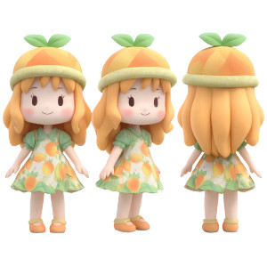 Mango Girl Character Vinyl Car Decal Sticker – Waterproof & UV-Resistant 8"