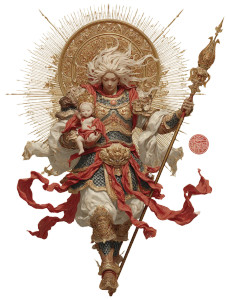 Buddhist Guardian Deity V2 Vinyl Car Decal Sticker – Waterproof & UV-Resistant 8"