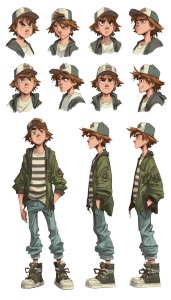 Teen Boy Caricature Vinyl Car Decal Sticker – Waterproof & UV-Resistant 8"