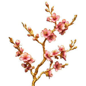 Golden Peach Blossom Vinyl Car Decal Sticker – Waterproof & UV-Resistant 8"