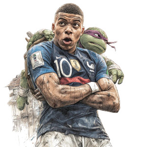 Mbappe As Donatello Vinyl Car Decal Sticker – Waterproof & UV-Resistant 8" Mbappe As Donatello Vinyl Car Decal Sticker – Waterproof & UV-Resistant 8"