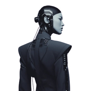 Cyborg Woman Portrait Vinyl Car Decal Sticker – Waterproof & UV-Resistant 8"