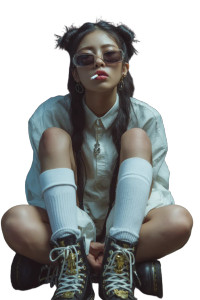 Smoking Schoolgirl Vinyl Car Decal Sticker – Waterproof & UV-Resistant 8"