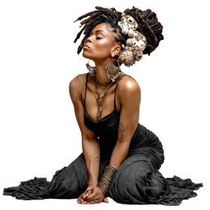 Praying African Woman V3 Vinyl Car Decal Sticker – Waterproof & UV-Resistant 8"