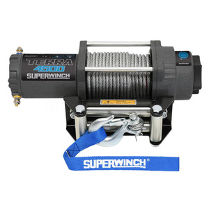 Superwinch Terra 4500 ATV/UTV Winch | 12V Electric 4500lb Pull, Synthetic Rope, Roller Fairlead, Wired Remote, 3-Stage Gearing
