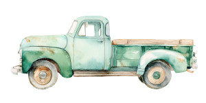 Vintage Pickup Truck V2 Vinyl Car Decal Sticker – Waterproof & UV-Resistant 8"
