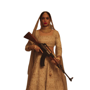 Punjabi Warrior Queen Vinyl Car Decal Sticker – Waterproof & UV-Resistant 8"