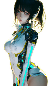 Futuristic Anime Girl V12 Vinyl Car Decal Sticker – Waterproof & UV-Resistant 8"