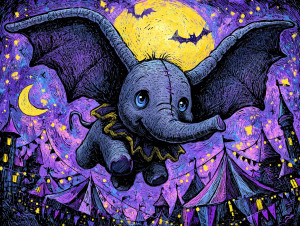 Whimsical Dumbo Circus Vinyl Car Decal Sticker – Waterproof & UV-Resistant 8" Whimsical Dumbo Circus Vinyl Car Decal Sticker – Waterproof & UV-Resistant 8"