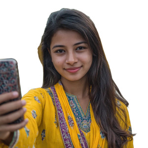 Bangladeshi Woman Selfie Vinyl Car Decal Sticker – Waterproof & UV-Resistant 8"
